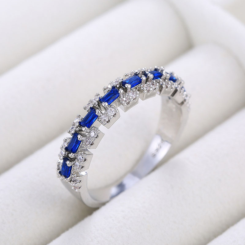 Fashion Pave Blue Zircon Ring Distributor