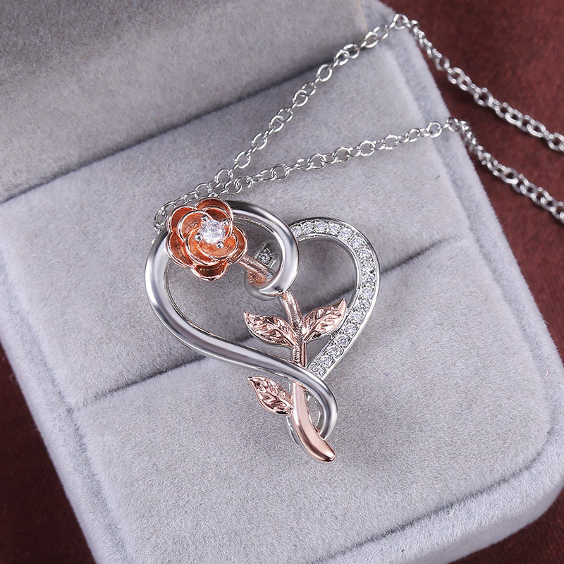 Luxury Love Rose With Zirconium Fashion Pendant Supplier