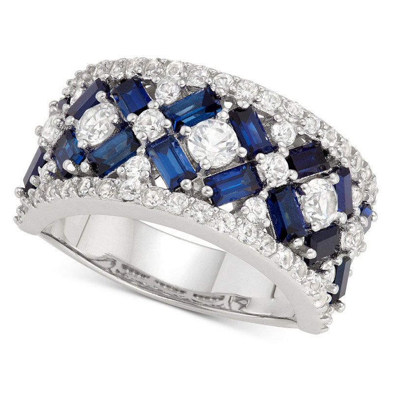 Luxury Blue And White Zircon Ring Ring Distributor