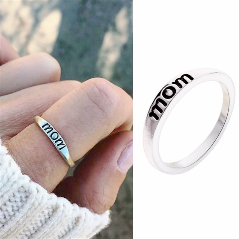 Momdad Ring Alloy Silver Plated Mother's Day Distributor