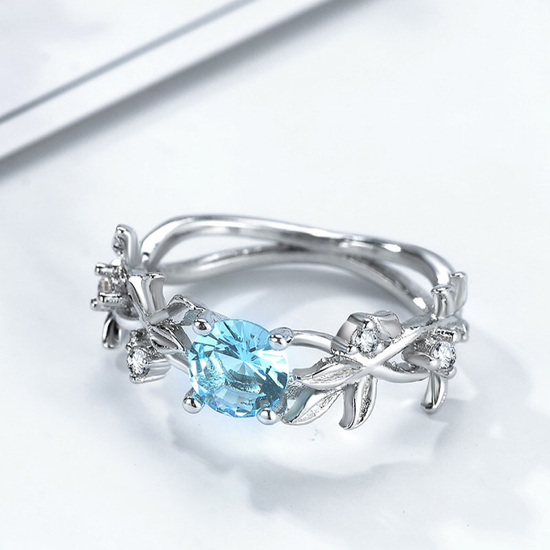 Navy Blue Gemstone Lucky Flower Twig Ring Distributor