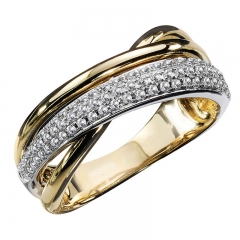 Delicate Geometric Lines Micro Zirconia Color Separation Ring Distributor