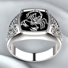 Fine Pattern Personality Plating Scorpion Drip Black Ring Distributor
