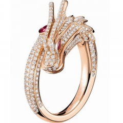 Creative Dragon And Phoenix Fashion Ring With Diamonds Distributor