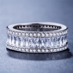 Exaggerated Luxury Full Diamond Ring Silver Plated With Zirconia Distributor