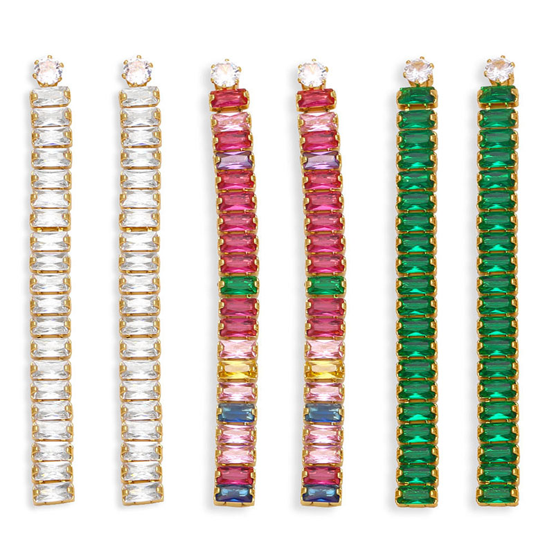 Colorful Zircon Earrings Long Tassel Earrings Manufacturer