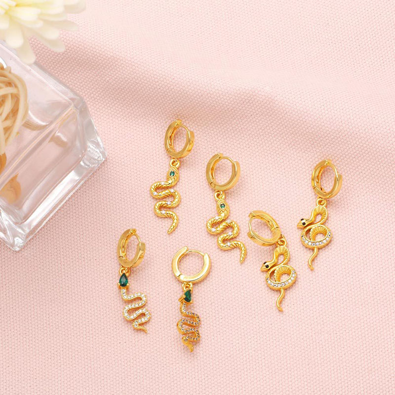 Diamond Zircon Vintage Fashion Niche Snake Earrings Manufacturer