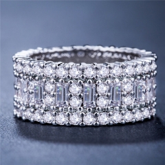 Exaggerated Luxury Ring Full Diamond Silver Plated With Zirconia Distributor