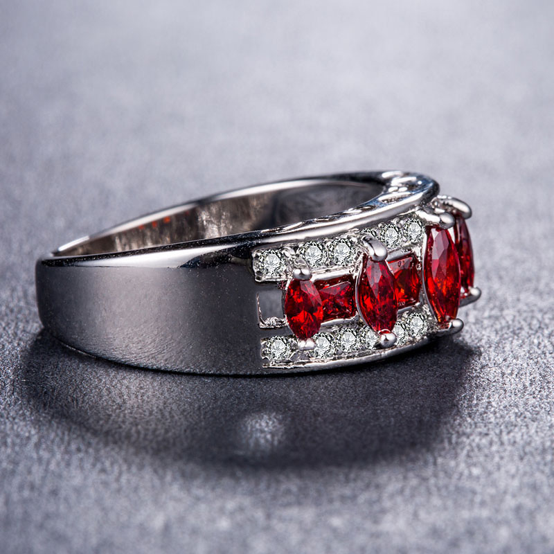 Silver Plated Zirconium Fashion Gemstone Ring Distributor