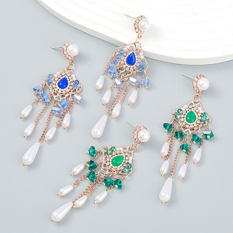 Alloy With Diamonds Acrylic Imitation Pearl Tassel Earrings Manufacturer
