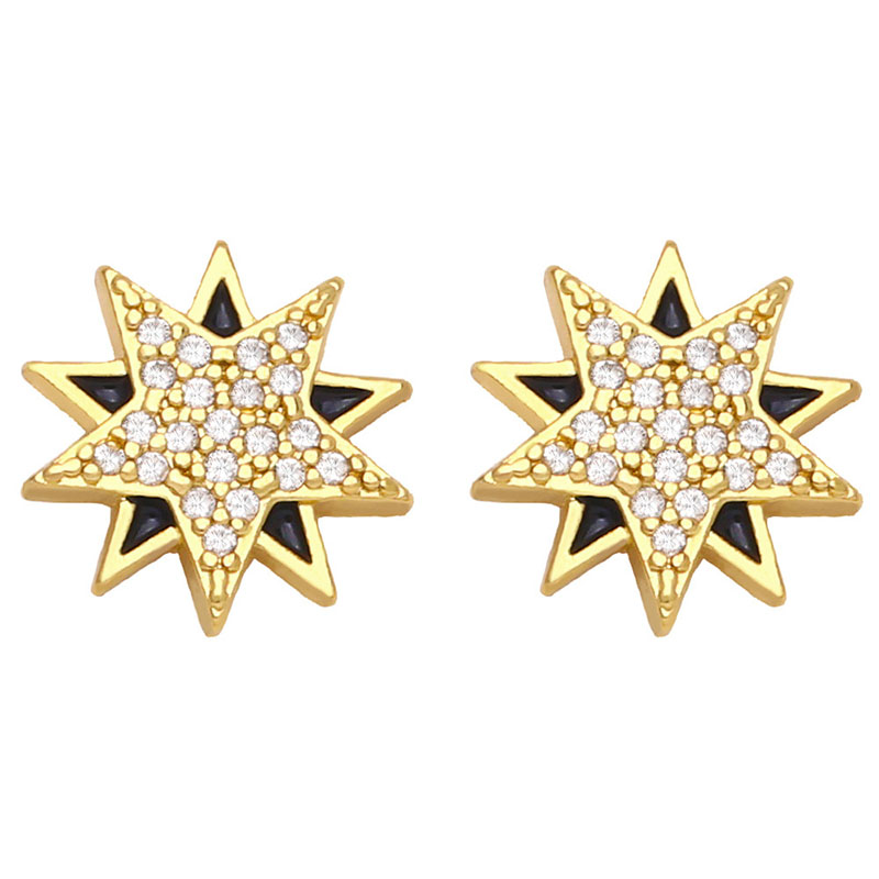 Oil Drops With Diamonds Fashion Personality Star Mango Earrings Beige Earrings Manufacturer