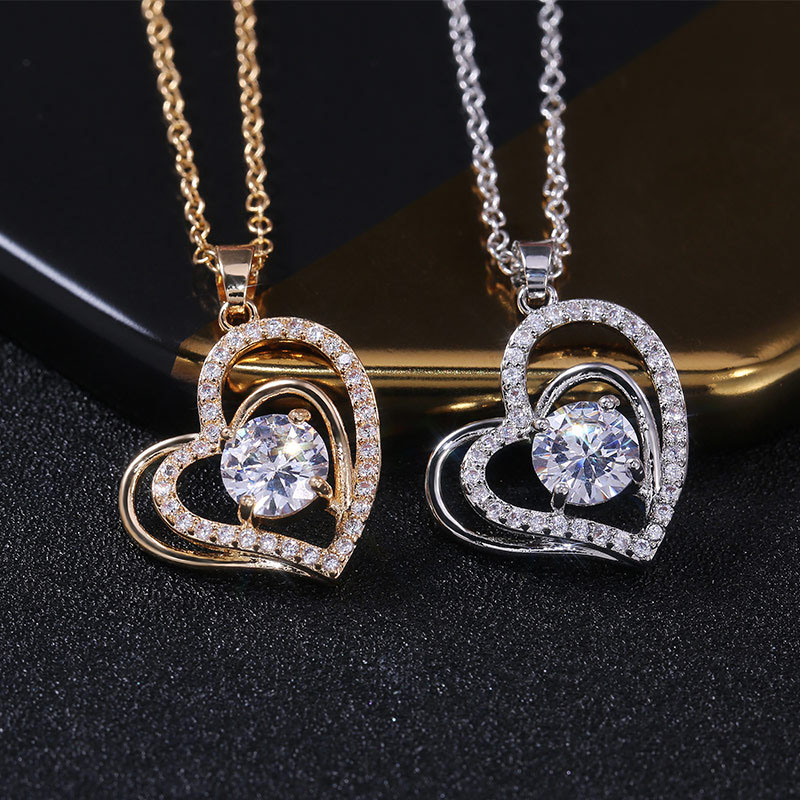 Love Full Diamond Spiritual Heart Necklace Valentine's Day Supplier
