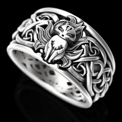 Exquisite Nine Tailed Fox Alloy Ring Distributor