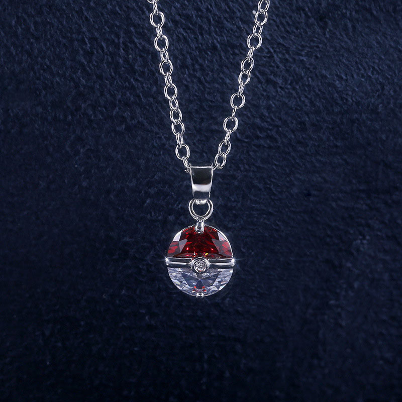 Red And White Ball Pendant Creative Cartoon Necklace Supplier