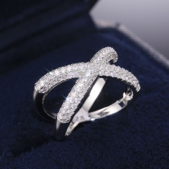 Classic X-shaped Pave Zirconia Ring Distributor