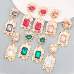 Geometric Multi-layer Diamond-set Earrings Colored Diamonds Bohemian Style Manufacturer