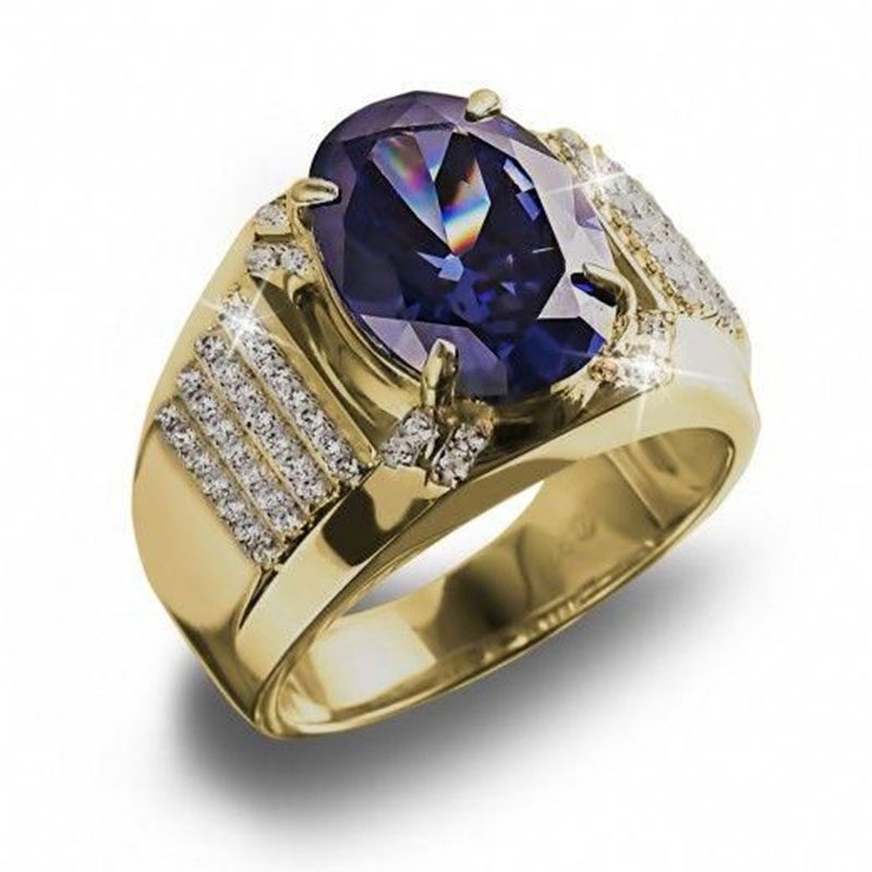 Fashion Atmosphere Gold With Purple Zirconia Ring Distributor