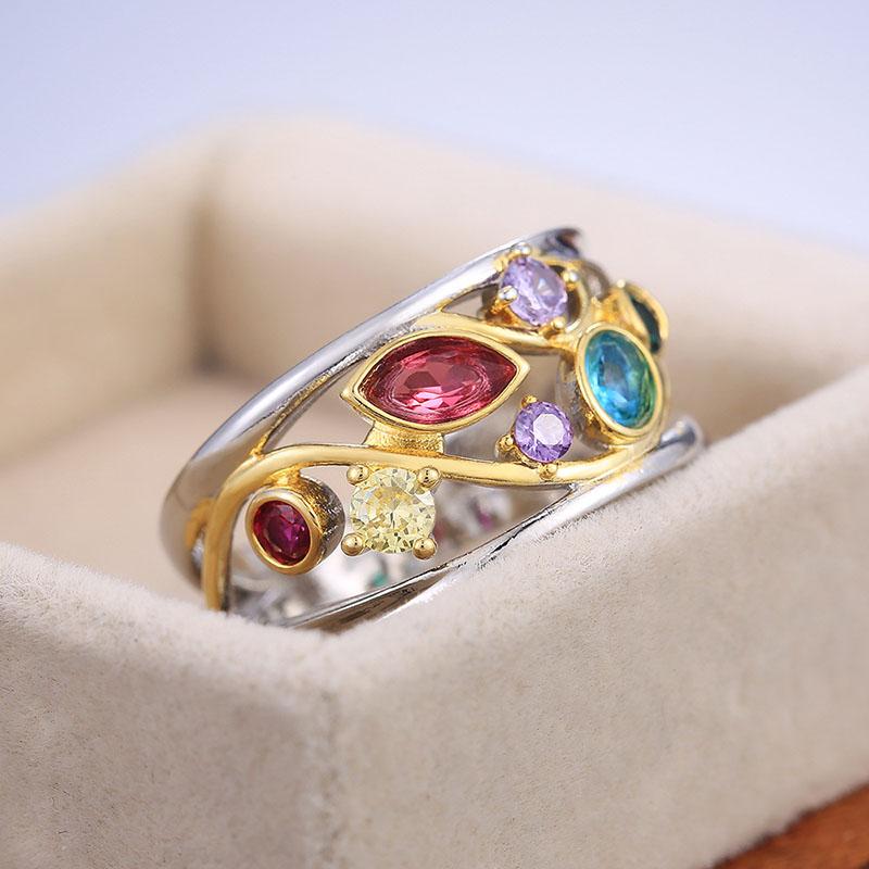 Fashion Multi-color Stone Ring Distributor