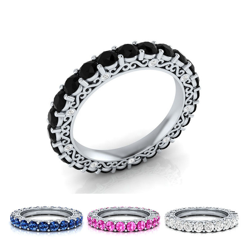 Fashionable Simple Zircon Ring Exquisite Imitation Diamond Silver Plated Distributor