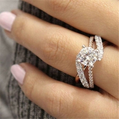 Exquisite Micro-set Zircon Plated Rose Gold With Diamonds Ring Distributor