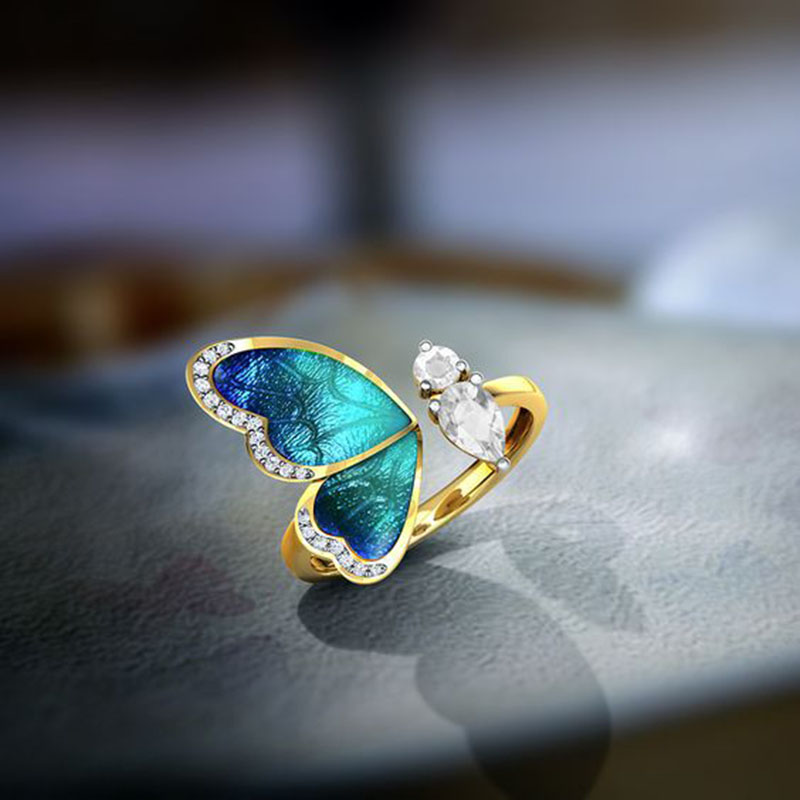 Creative Butterfly Wings Adjustable Opening Ring Supplier