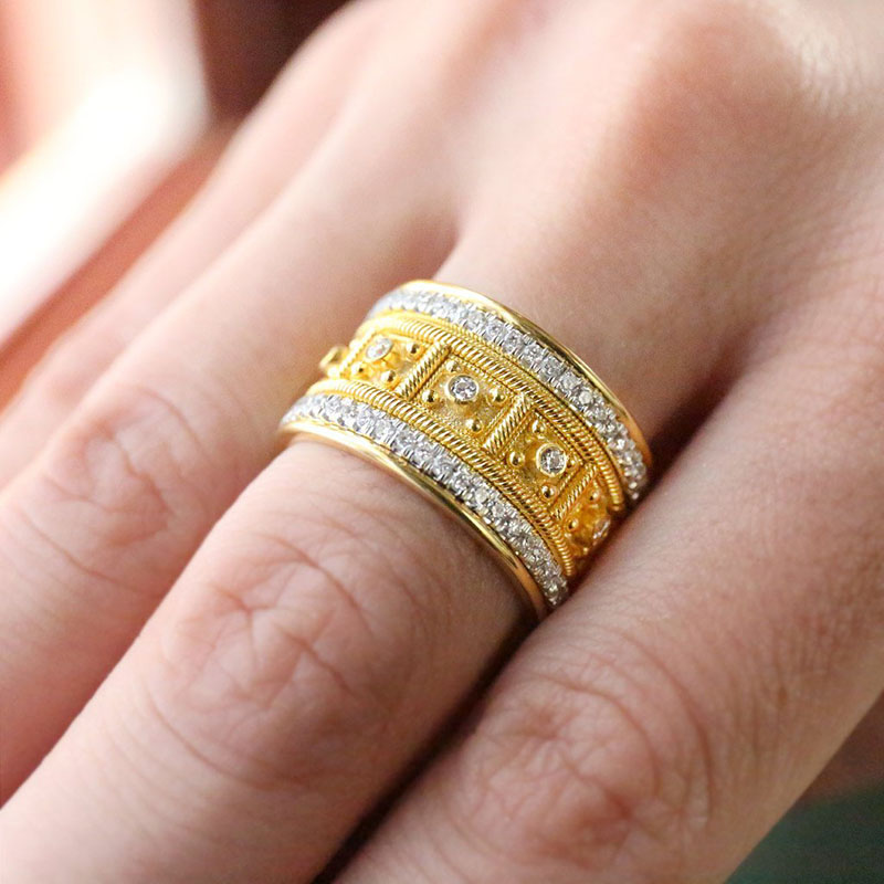 Ethnic Style Gold Plated Ring Alloy Rhinestone Supplier