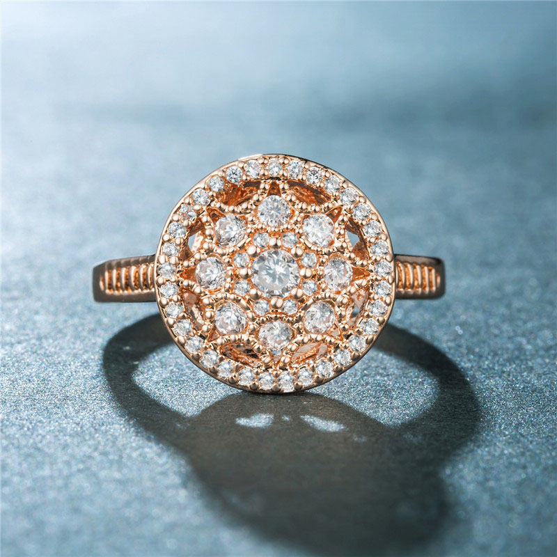 Luxury Atmosphere Full Star Zirconia Ring Proposal Engagement Distributor