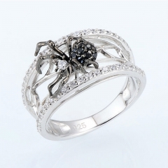 Creative Three-dimensional Black Spider Web Ring Supplier