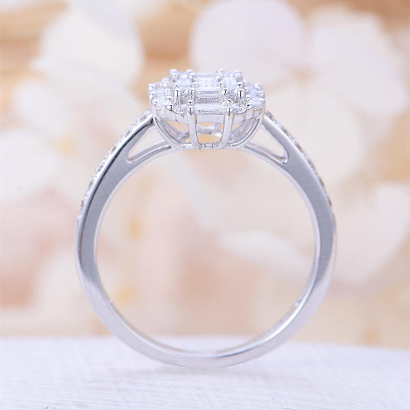 Full Diamond Micropave Zirconia Ring Fashion Engagement Distributor
