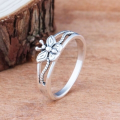 Exquisite Simple Antique Silver Plated Butterfly Ring Supplier