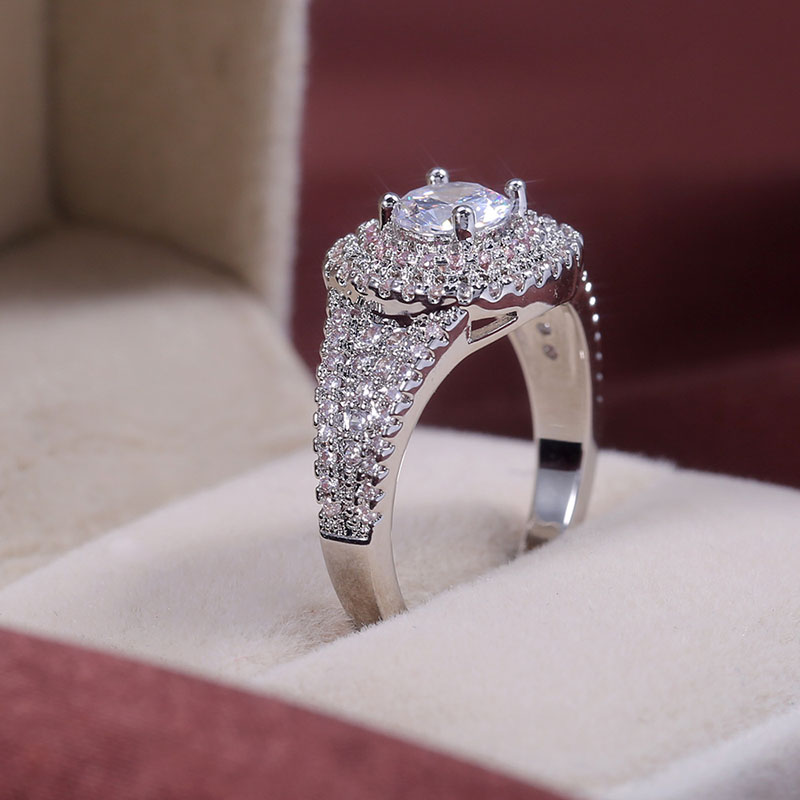 Micro-set Pink Zircon Wedding Ring Supplier