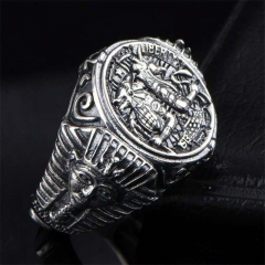 Egyptian Religious Totem Vintage Antique Silver Plated Pharaoh Ring Supplier