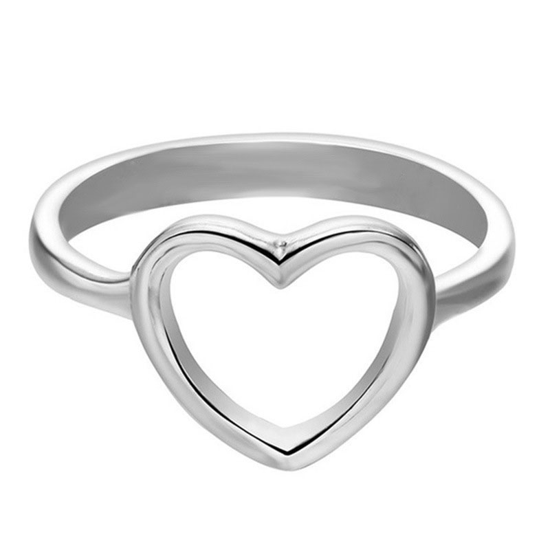 Simple Peach Heart Shaped Alloy Plated Ring Distributor