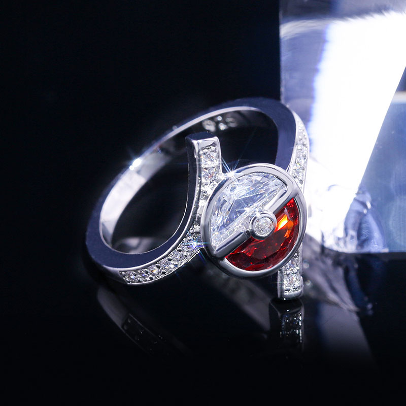 Creative Copper Model Elf Ball Red And White Ring Fashion Ring Supplier