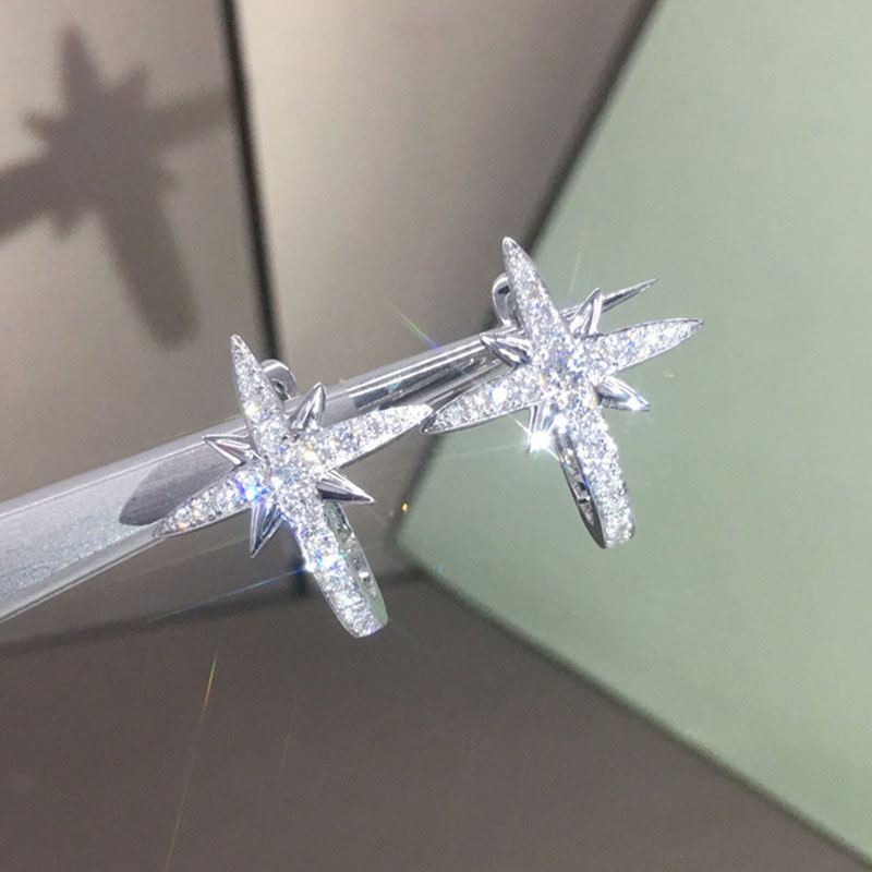 Simple And Versatile Octa Mansard Earrings Fashion Beige Snowflake Earrings Supplier