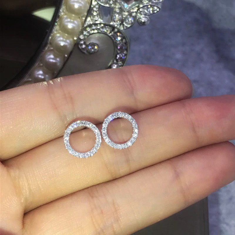 Temperament Hollow Circle Zirconia Earrings Fashion Full Of Diamonds Supplier