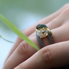 Copper Plated 18k Yellow Gold Color Split Ring Fashion Frog Supplier
