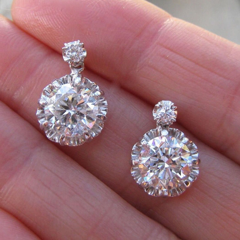 Fashion Trend Flash Diamond Zircon Earrings Female Temperament Flower Earrings Supplier