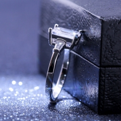 Engagement Wedding Ring Square Diamond Zirconia Supplier
