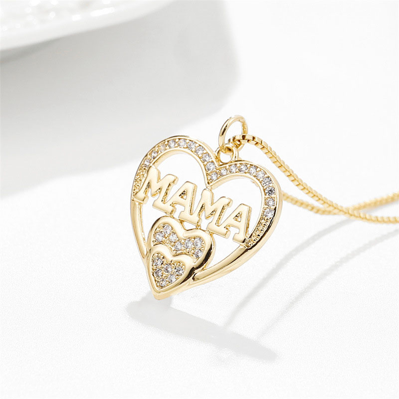 Heart Mama Pendant Necklace Oil Drip Love Pendant Necklace Manufacturer