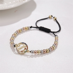 Mother's Day Gift With Zirconia Letters Mama Patchwork Draw Bracelet Manufacturer