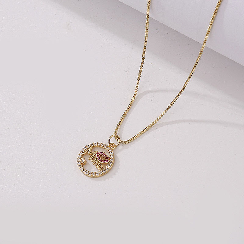 Mama Pendant Necklace Kissing Lips Mom Pendant Necklace Manufacturer