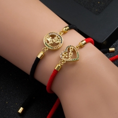 Fashion Bracelet Copper Gold Plated Micro Zirconia Mama Hand Cord Manufacturer