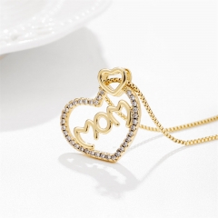 Mother's Day Jewelry For Women Heart-shaped Mama Pendant Necklace Manufacturer