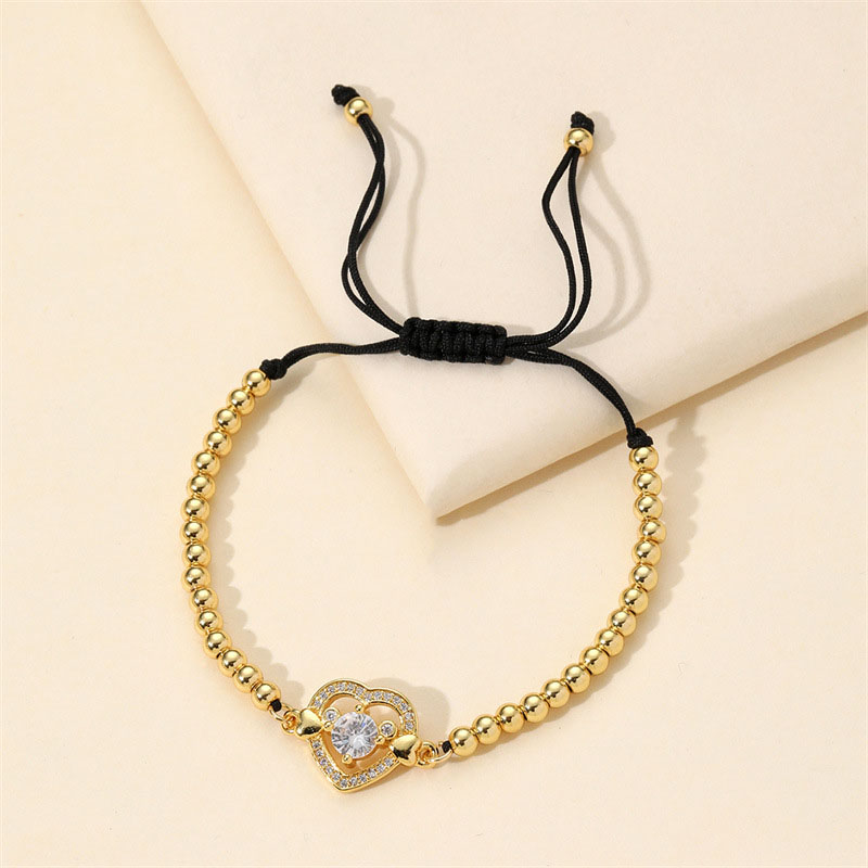 Micro-encrusted Colorful Zircon Love Bracelet Adjustable Braided Beaded Bracelet Manufacturer