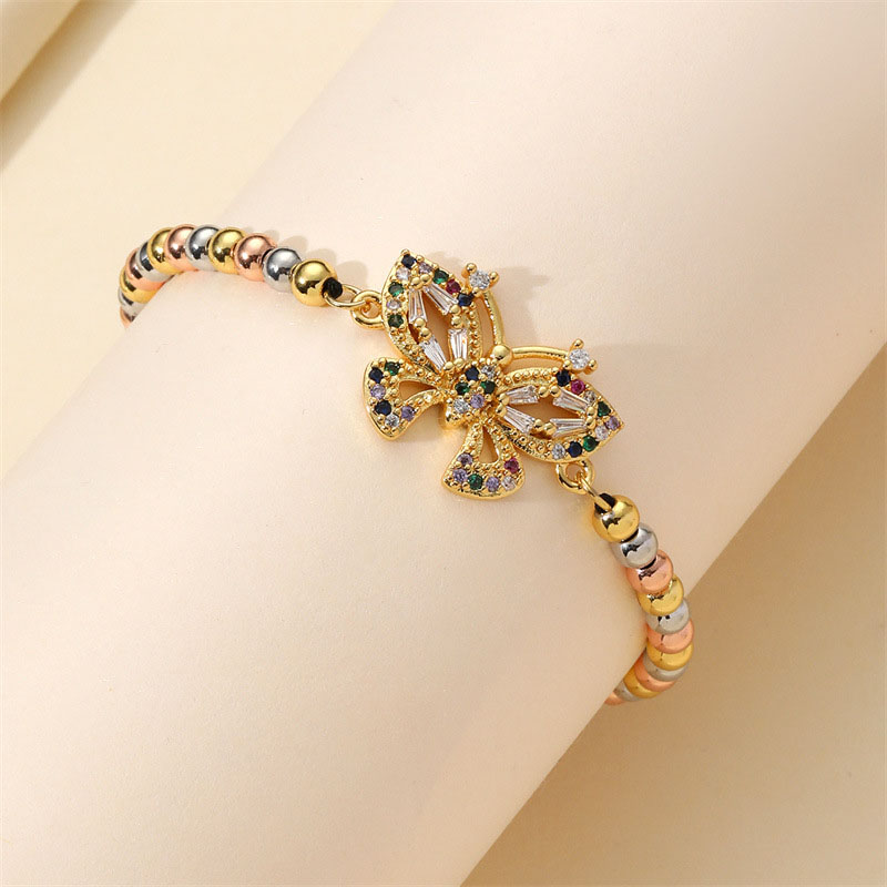 Micro-encrusted Colorful Zircon Butterfly Hand-woven Adjustable Beaded Bracelet Manufacturer