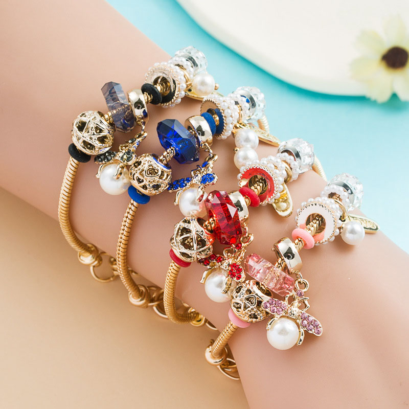 Fashionable Explosive Diy Bee Multi-element Pendant Alloy Bracelet Manufacturer