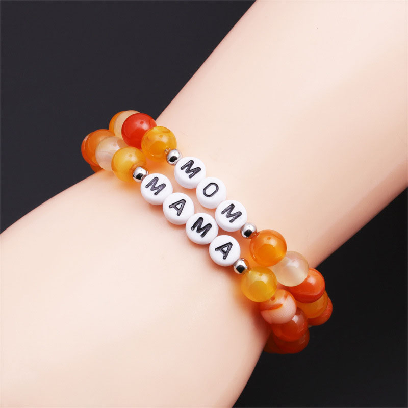 Yellow Line Agate Beaded Bracelet Mama Beaded Bracelet Manufacturer