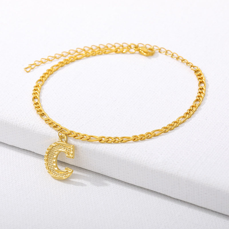 Gold Plated 18k 26 English Capital Letters Anklet Manufacturer