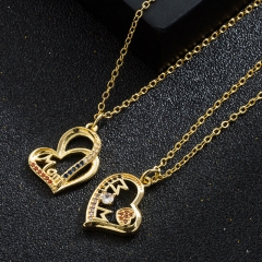 Love Heart Necklace Brass Micro-set Zirconia Mother's Day Gift Manufacturer